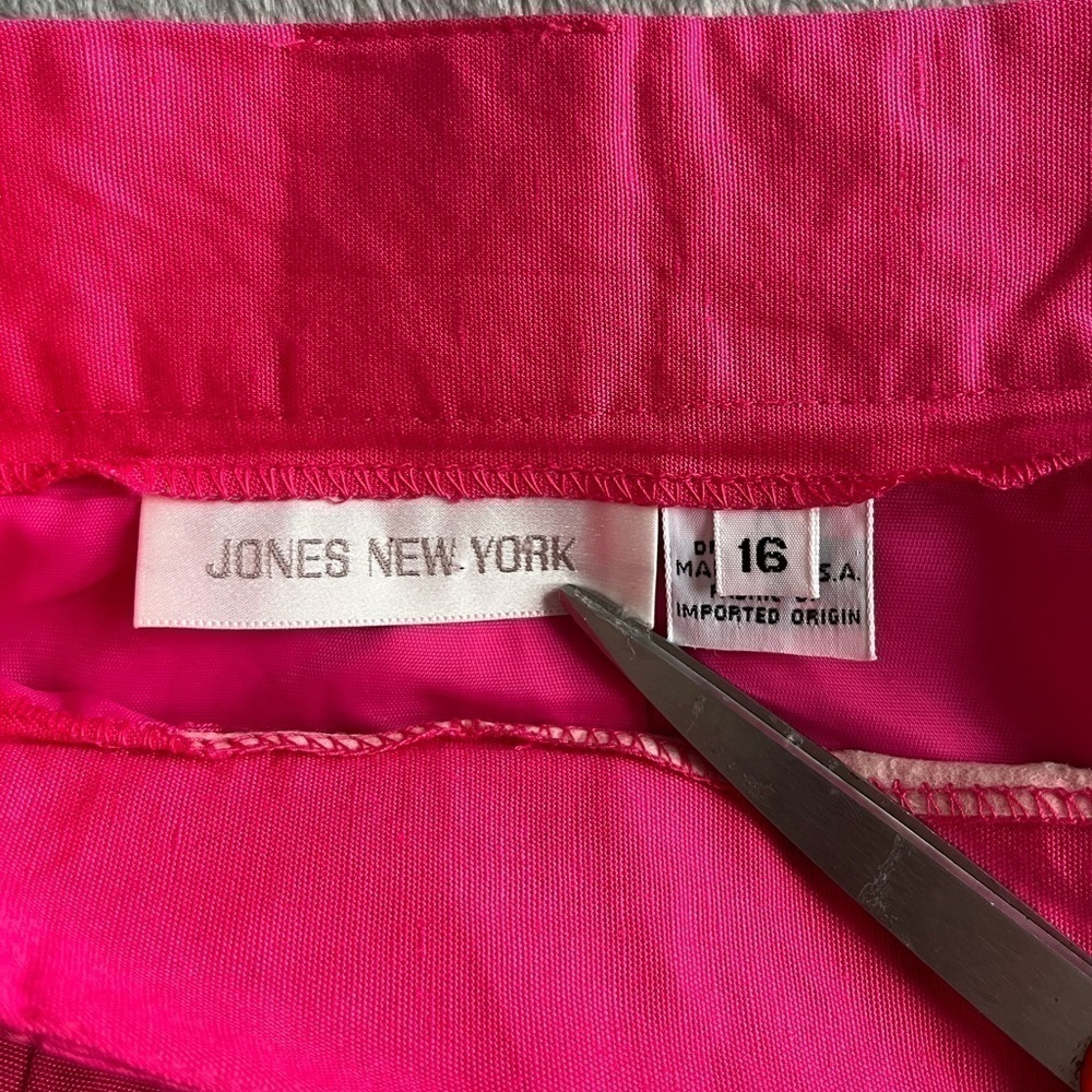 Jones New York Hot Pink Linen Pencil Skirt Size 16 - Picture 6 of 8